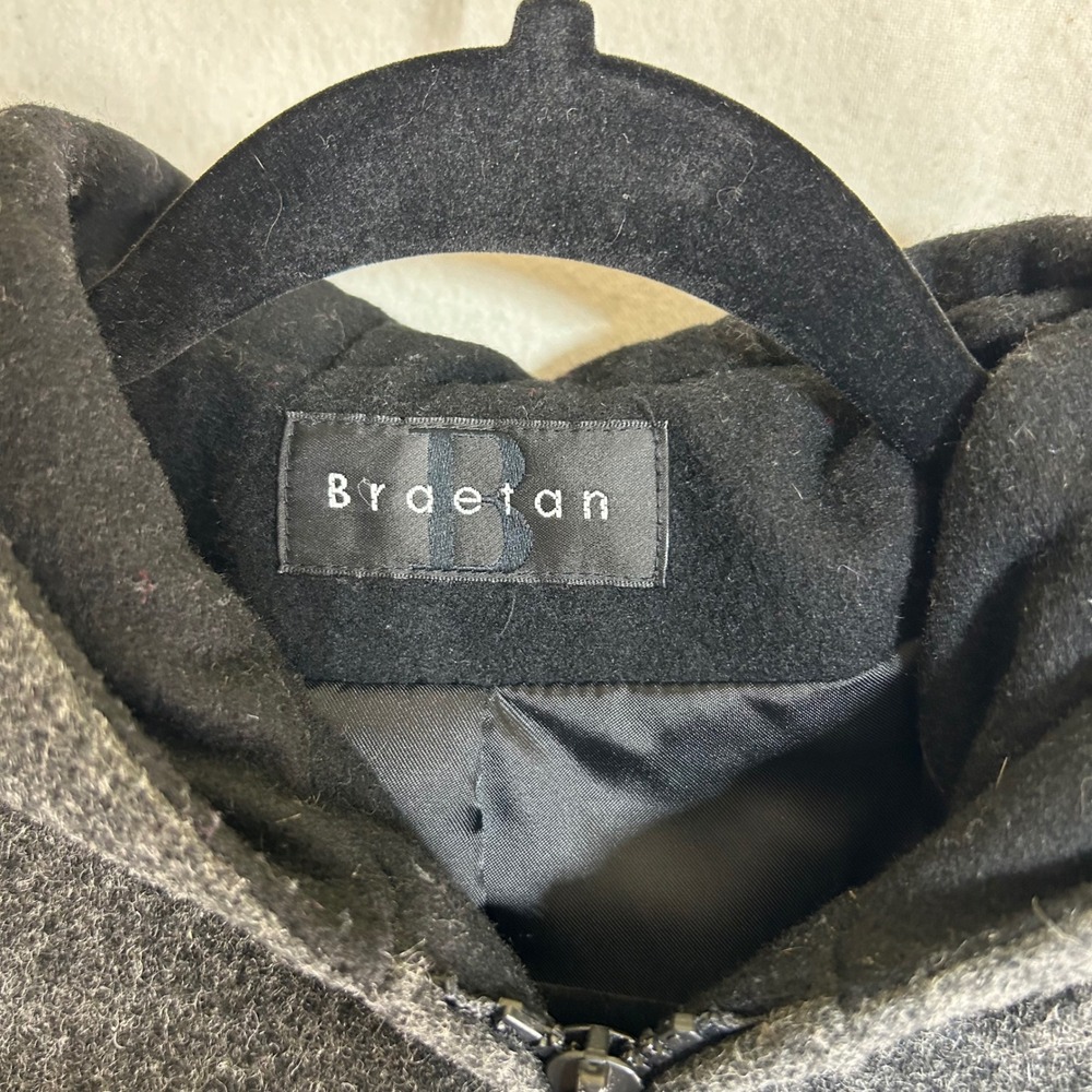 Braetan Women's Charcoal Grey Wool Blend‎ Hooded Zip Front Coat Size Medium - Picture 5 of 11